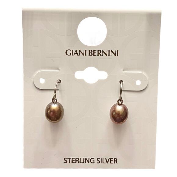 NEW Giani Bernini Cultured Freshwater Pearl EARRINGS Chocolate & Sterling Silver - Picture 4 of 6